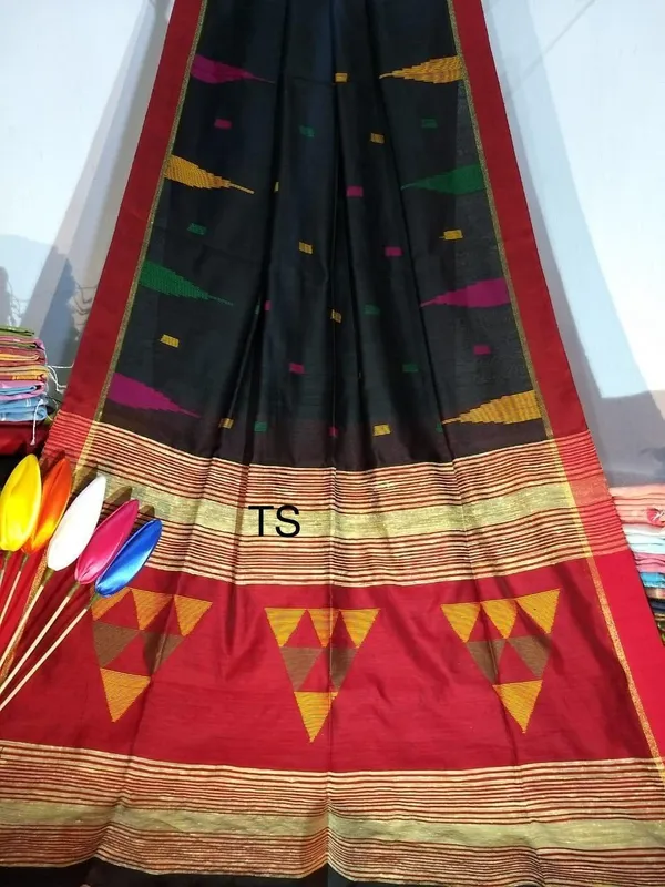 Black_Temple_Border_Cotton_Silk_Handloom_Saree