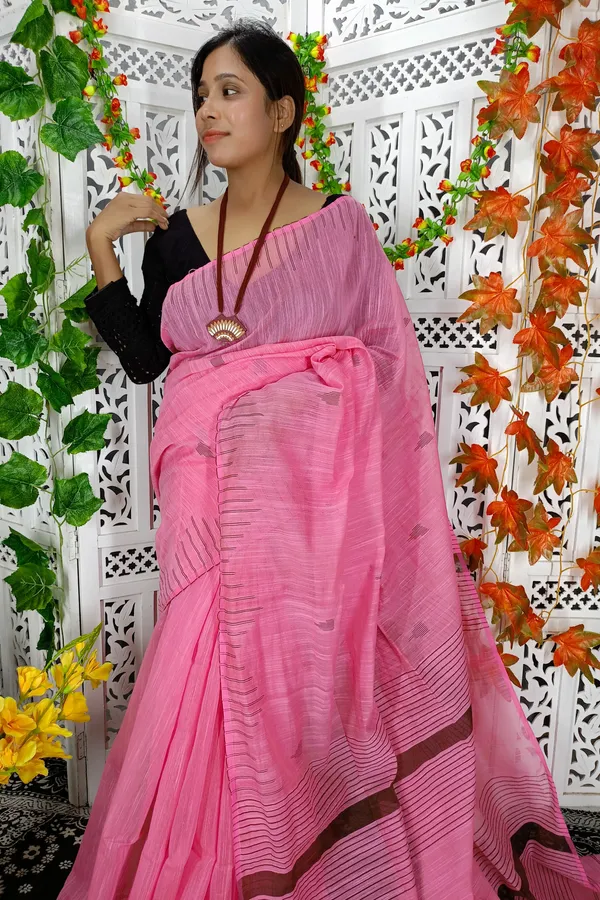 Pink_Cotton_Silk_Weaving_Work_Saree