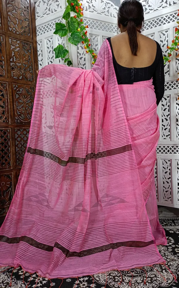 Pink_Cotton_Silk_Weaving_Work_Saree