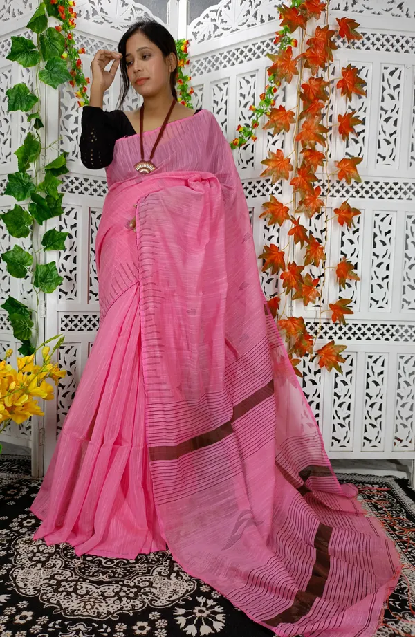 Pink_Cotton_Silk_Weaving_Work_Saree