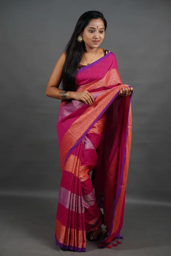 Pink_Pure_Cotton_Handloom_Saree
