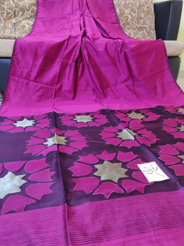 Purple_Sequin_Work_Cotton_Silk_Saree
