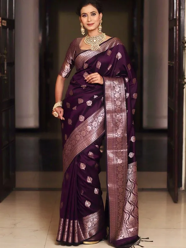 Soft_Banarasi_Lichi_Silk_Saree_with_Unstiched_Blouse_Piece