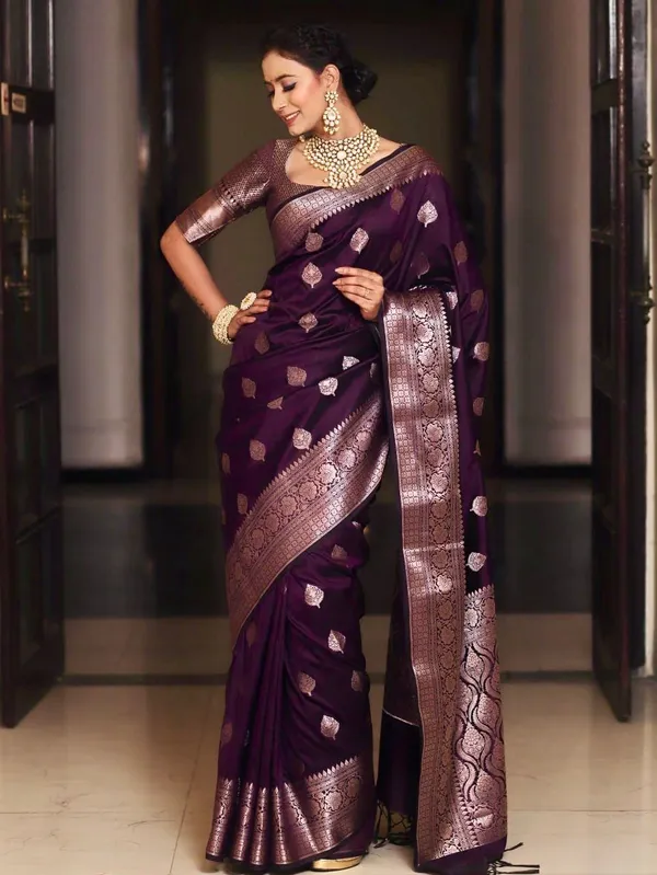 Soft_Banarasi_Lichi_Silk_Saree_with_Unstiched_Blouse_Piece