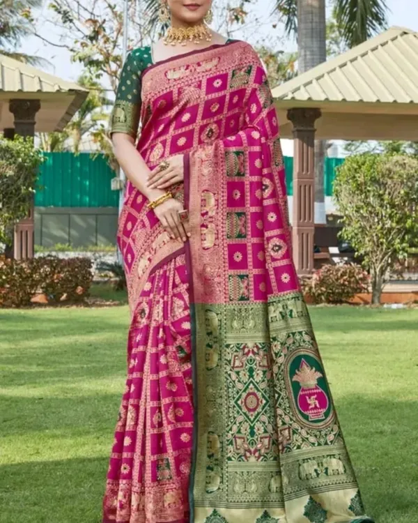 Soft_Banarasi_Lichi_Silk_Saree_with_Unstiched_Blouse_Piece