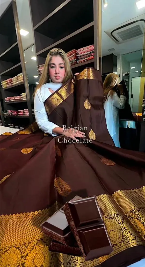 Tremendous_Choclate_Soft_Banarasi_Silk_Saree_With_Supernal_Blouse_Piece
