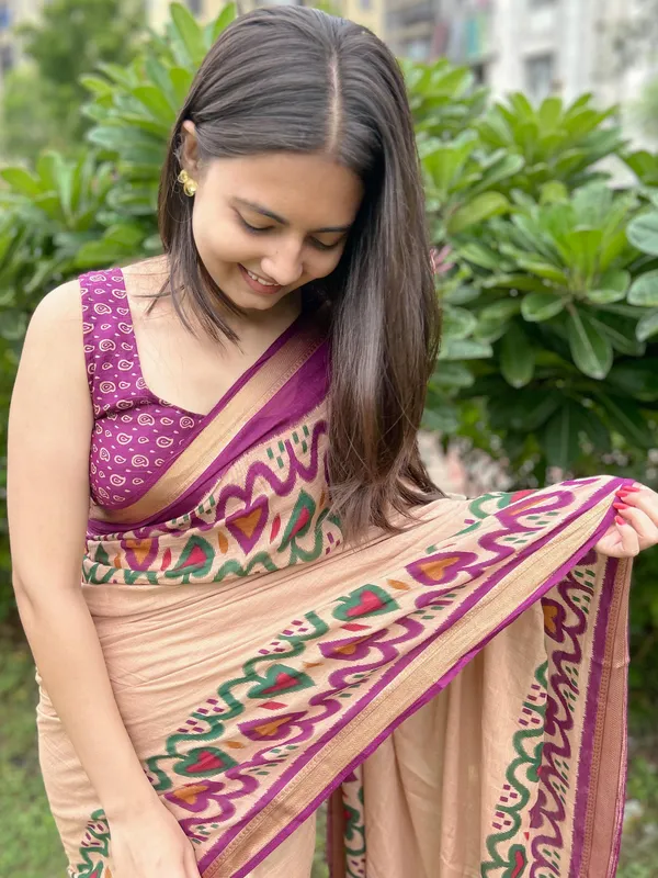 Pure_100%_Mul_Cotton_Saree_With_Unstiched_Blouse_Piece