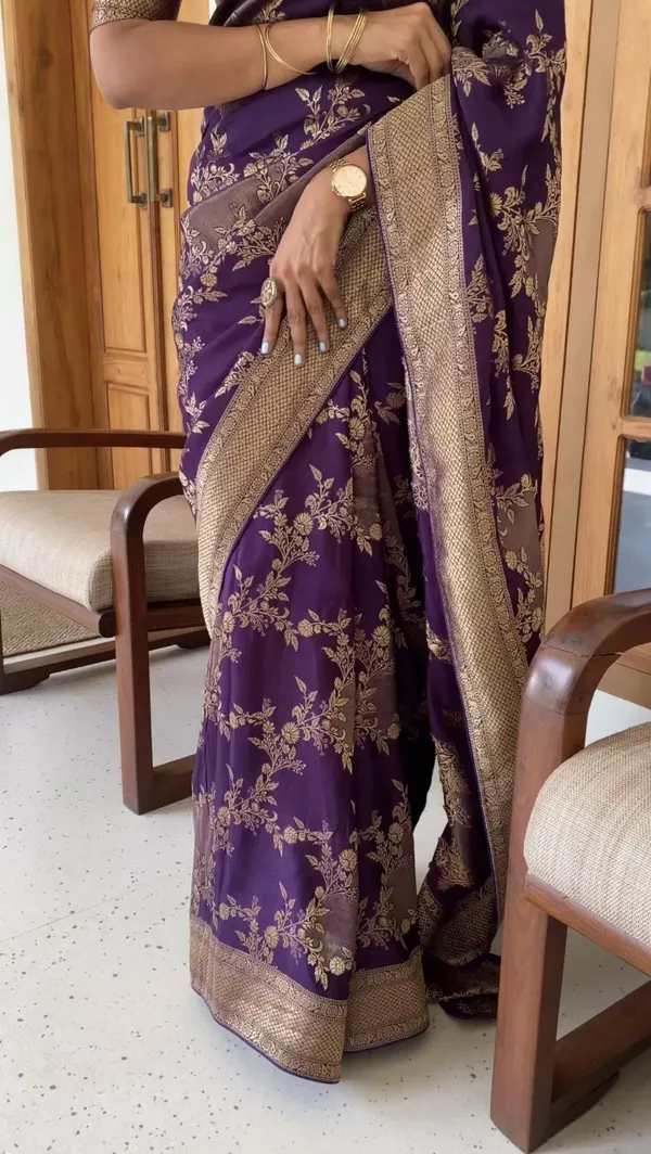 Effervescent_Wine_Soft_Banarasi_Silk_Saree_With_Elision_Blouse_Piece