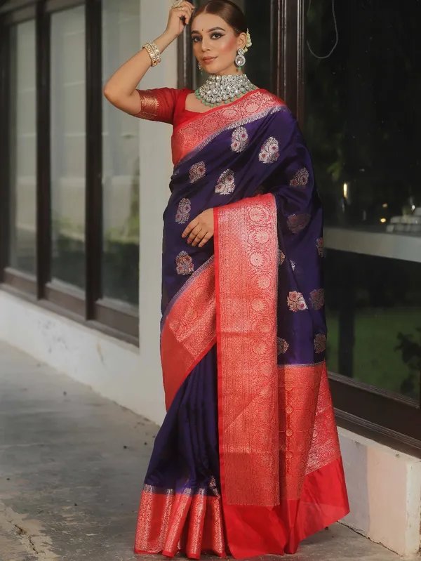 Radiant_Nevyblue_Soft_Banarasi_Silk_Saree_With_Girlish_Blouse_Piece