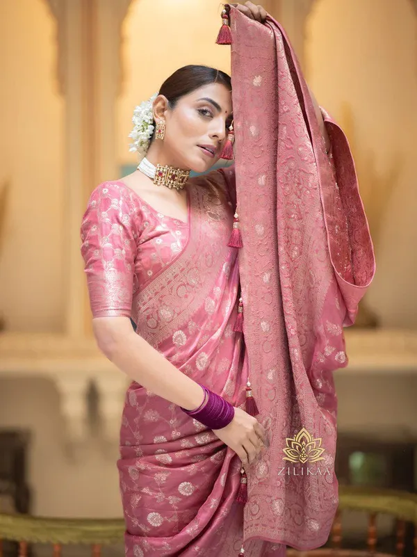 Soft_Banarasi_Lichi_Silk_Saree_with_Unstiched_Blouse_Piece
