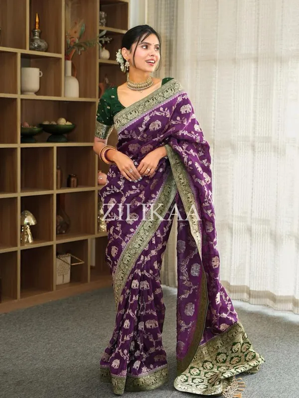 Soft_Banarasi_Lichi_Silk_Saree_with_Unstiched_Blouse_Piece