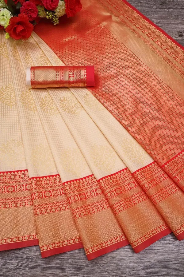 Soft_Banarasi_Lichi_Silk_Saree_with_Unstiched_Blouse_Piece