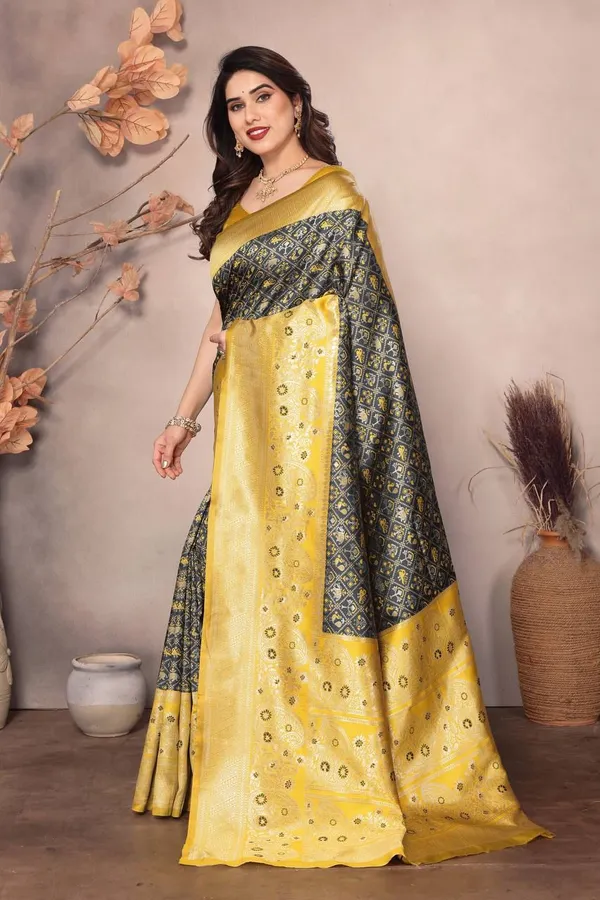 Nemesis_Black_Soft_Banarasi_Silk_Saree_With_Artistic_Blouse_Piece