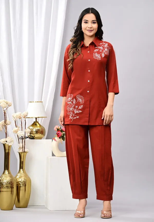 Classic_Maroon_Cotton_Coord_Set_with_Elegant_White_Embroidery