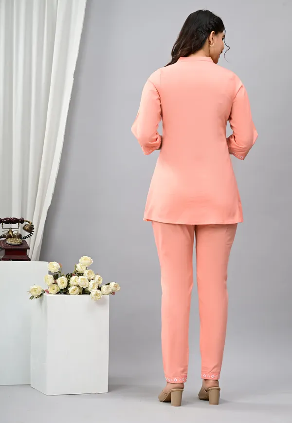 Elegant_Peach_Cotton_Coord_Set_with_White_Embroidery_–_Front_&_Sleeves_Work_🌸