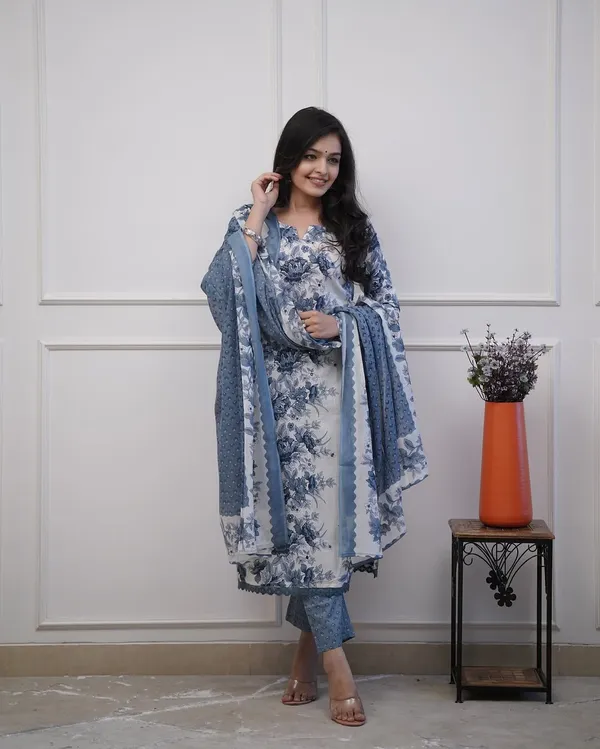 New_Launch_Cotton_Kurta_Pant_Dupatta_Set_for_Women_-_Stylish_All-Over_Print,_Lace,_and_Sequence_Mirror_Handwork_-_Sizes_38-44