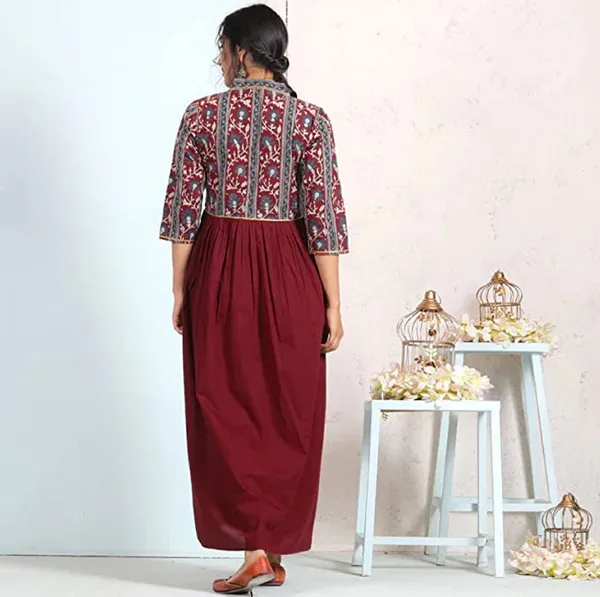 Rose_Red_Rayon_Printed_Kurti