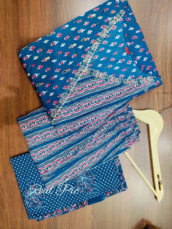 Teal_Blue_Cotton_Anagrakha_Kurti_Set_with_Zari_Work_&_Malmal_Dupatta_-_Ethnic_Wear_for_Women