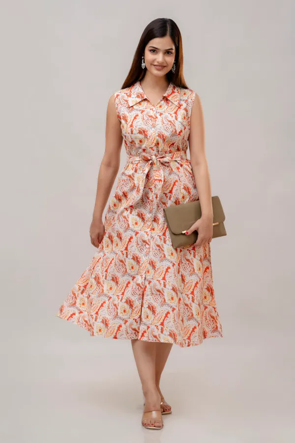 100%_Cotton_Dress_with_Belt_&_Pockets_-_Perfect_for_Office