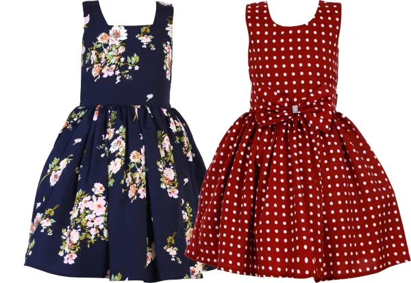 Multicolor_Crepe_Premium_A-_Line_Dress_For_Girls_(Pack_Of_2)