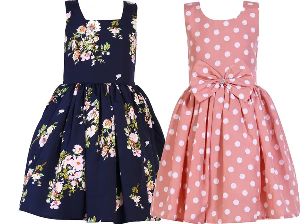 Navy_And_Peach_Crepe_Premium_A-_Line_Dress_For_Girls_(Pack_Of_2)