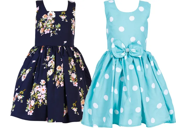 Navy_And_Sea_Green_Crepe_Premium_A-_Line_Dress_For_Girls_(Pack_Of_2)