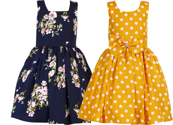 Multicolor_Crepe_Premium_A-_Line_Dress_For_Girls_(Pack_Of_2)