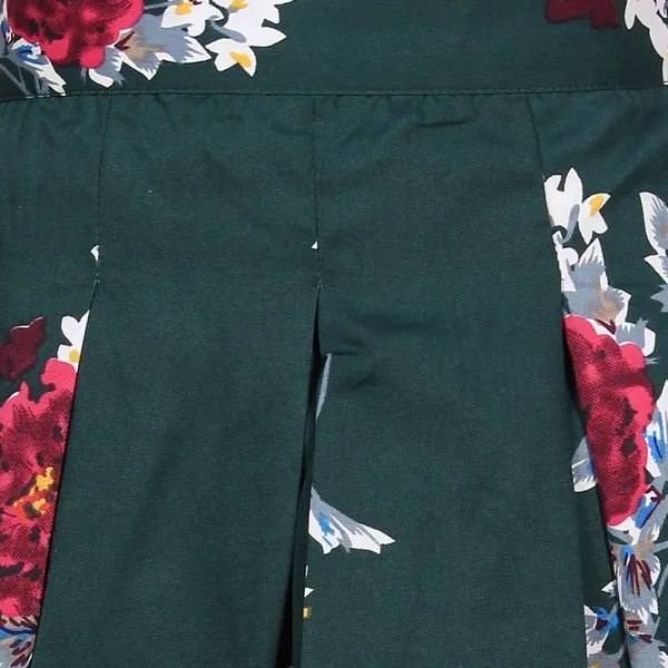 Dark_Green_Crepe_Premium_Pleated_Dress_For_Girls