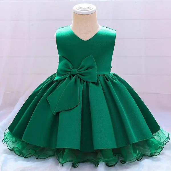 Bottle_Green_Satin_Premium_Fit_And_Flare_Dress_For_Girls