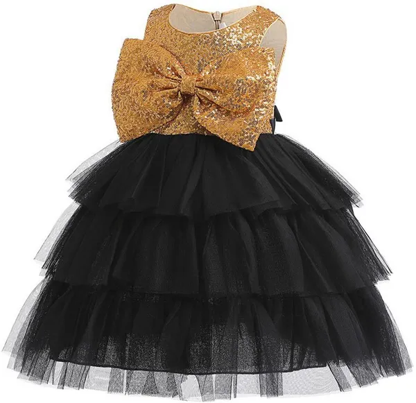 Black_And_Gold_Net_Premium_Layered_Dress_For_Girls