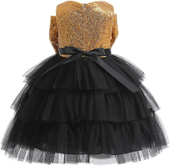 Black_And_Gold_Net_Premium_Layered_Dress_For_Girls