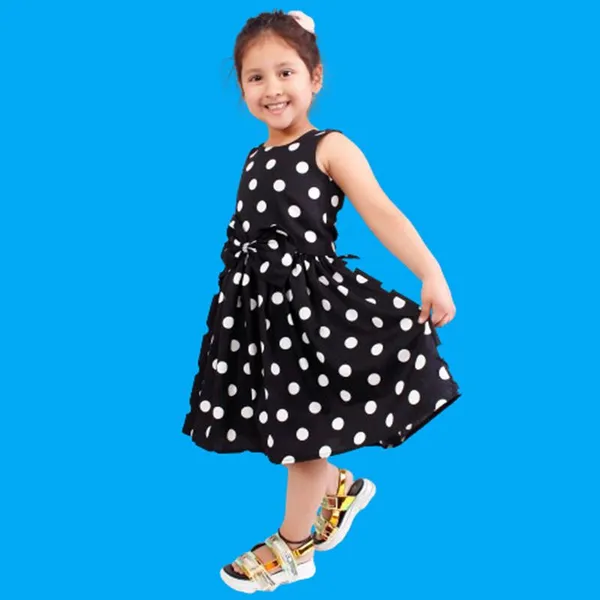 Black_And_Green_Crepe_Premium_Fit_And_Flare_Dress_For_Girls_(Pack_Of_2)