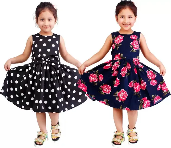Black_And_Navy_Crepe_Premium_Fit_And_Flare_Dress_For_Girls_(Pack_Of_2)