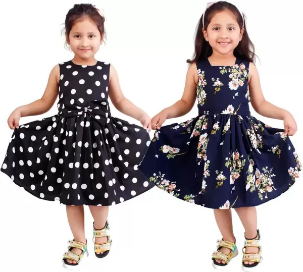 Black_And_Navy_Crepe_Premium_Fit_And_Flare_Dress_For_Girls_(Pack_Of_2)