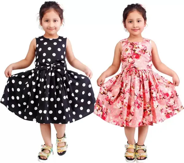 Black_And_Peach_Crepe_Premium_Fit_And_Flare_Dress_For_Girls_(Pack_Of_2)