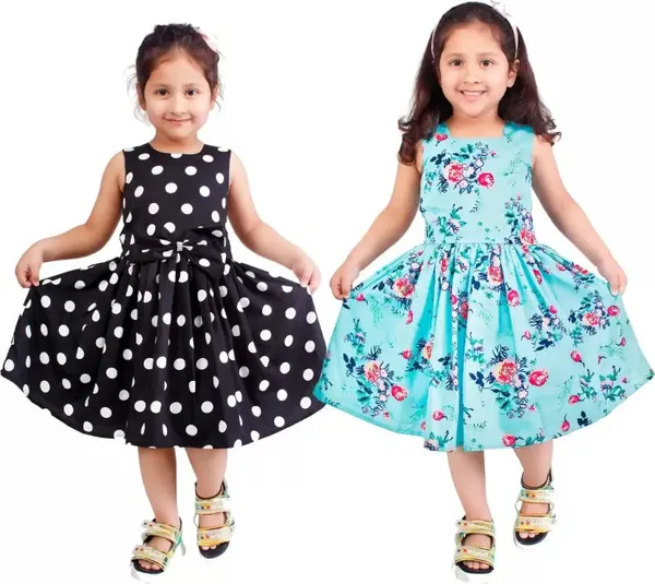 Black_And_Sky_Blue_Crepe_Premium_Fit_And_Flare_Dress_For_Girls_(Pack_Of_2)