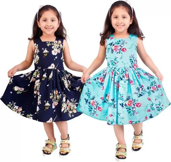 Navy_And_Turquoise_Crepe_Premium_Fit_And_Flare_Dress_For_Girls_(Pack_Of_2)