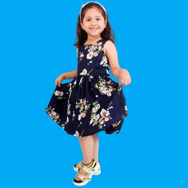 Navy_And_Turquoise_Crepe_Premium_Fit_And_Flare_Dress_For_Girls_(Pack_Of_2)
