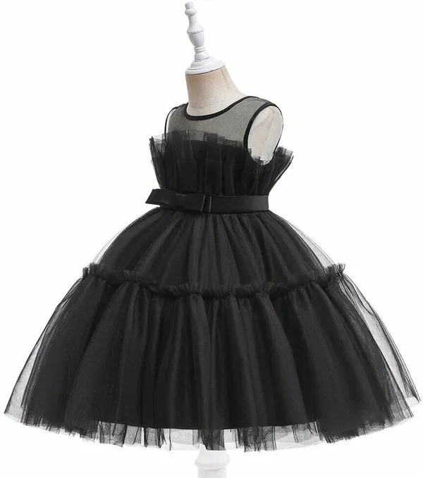 Black_Satin_Premium_Fit_And_Flare_Dress_For_Girls