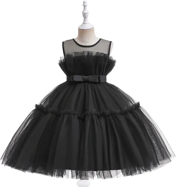 Black_Satin_Premium_Fit_And_Flare_Dress_For_Girls