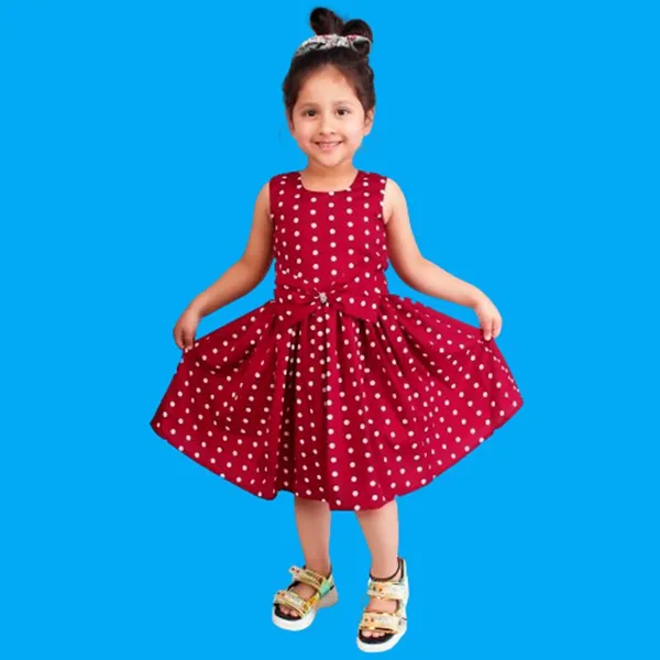 Maroon_Crepe_Premium_Fit_And_Flare_Dress_For_Girls