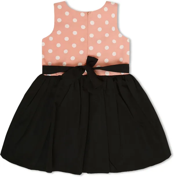 Black_And_Peach_Crepe_Premium_Fit_And_Flare_Dress_For_Girls