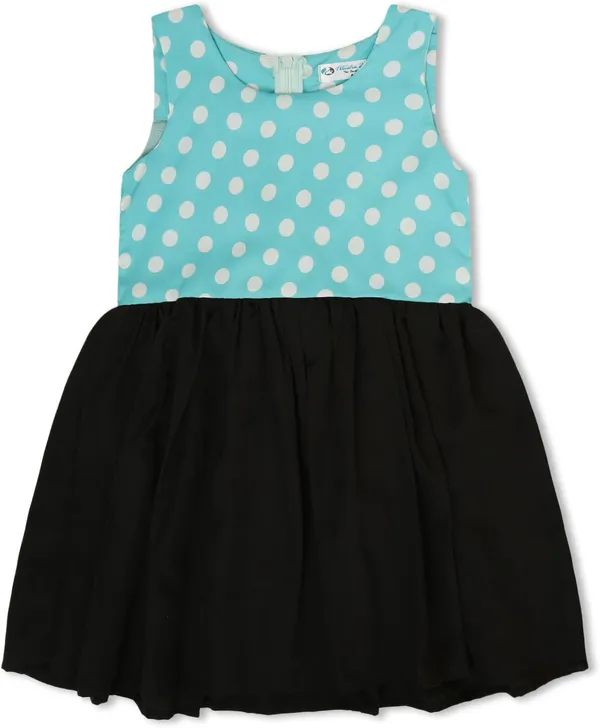 Black_And_Sea_Green_Crepe_Premium_Fit_And_Flare_Dress_For_Girls