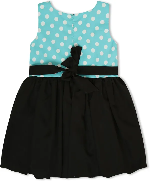 Black_And_Sea_Green_Crepe_Premium_Fit_And_Flare_Dress_For_Girls