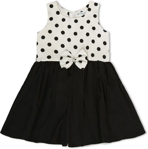 Black_And_White_Crepe_Premium_Fit_And_Flare_Dress_For_Girls