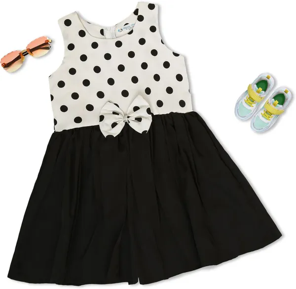 Black_And_White_Crepe_Premium_Fit_And_Flare_Dress_For_Girls