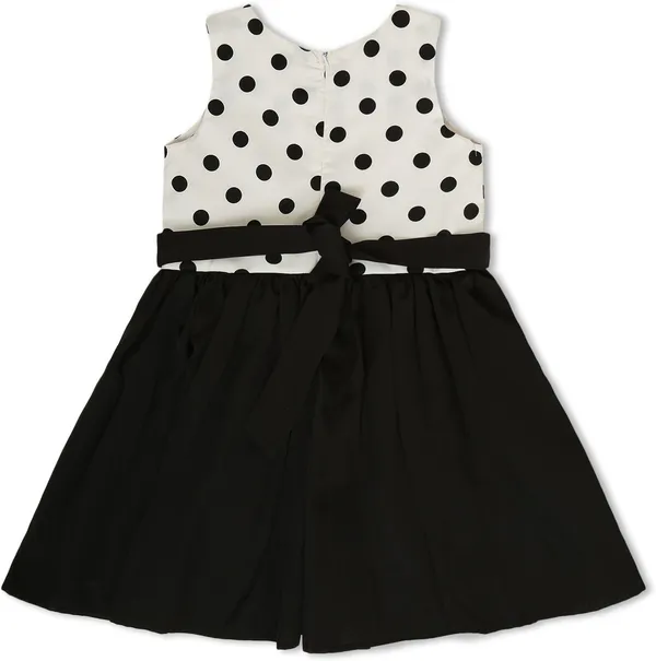 Black_And_White_Crepe_Premium_Fit_And_Flare_Dress_For_Girls