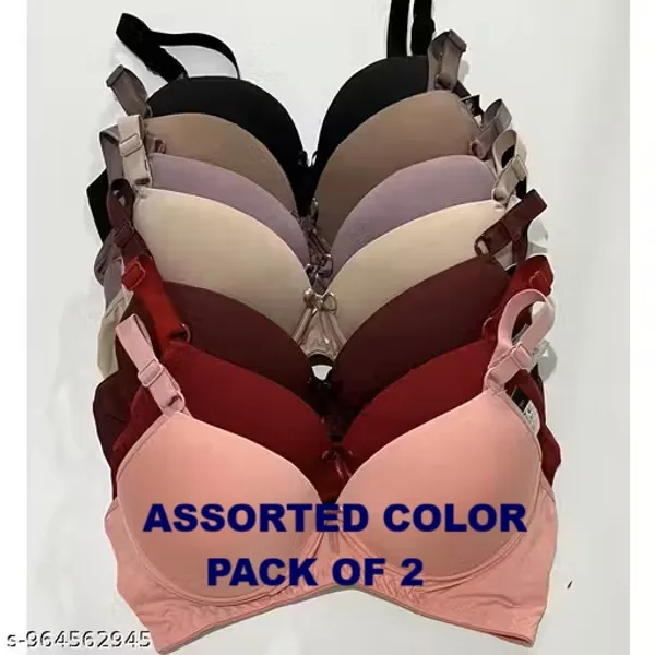 Klowila_Fashion_Women's_Lycra_Padded_Non_Wired_Regular_Bra_Combo_(Pack_of_2)__Random_Color_Deliver