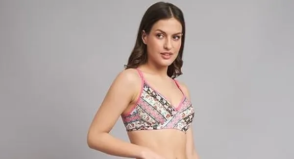 Klowila_Fashion___Women's_Cotton_Blend_Lightly_Padded_Non-Wired_Floral_Printed_T-Shirt_Bra_Combo_Pack_Of_2