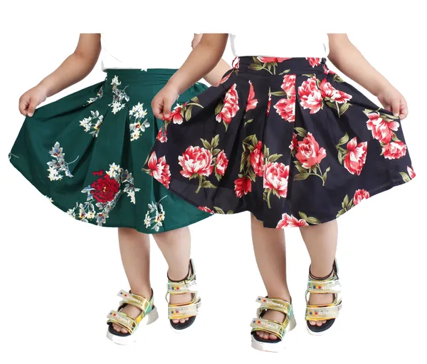 Klowvila_Fashion_Kids_Polycrape_casual_Pack_of_2_Skirt
